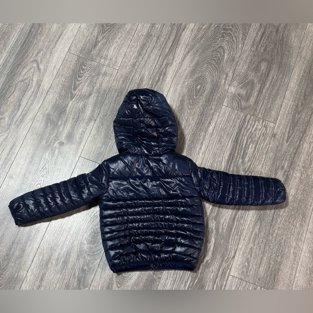Like New Boys Nike Blue Full Zip "JUST DO IT" Puffer Coat Jacket - Picture 2 of 5